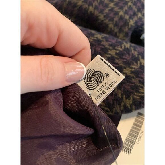 Christian Dior Authentic Black Purple Wool Long Sleeve Blazer Jacket 10 Medium - Picture 8 of 9